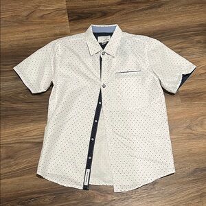 Kids' White Polka Dot Button Down Shirt